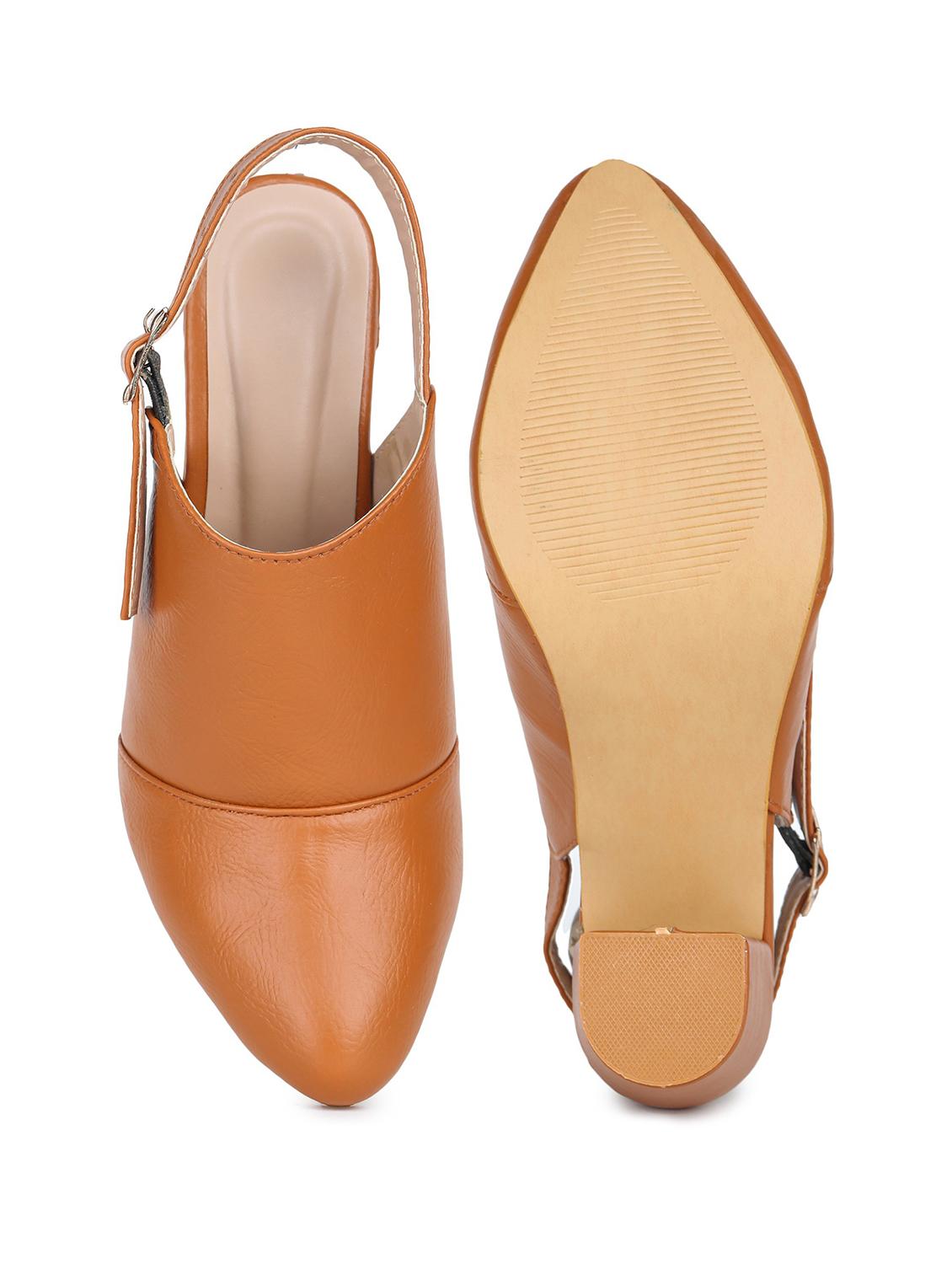 tan back strap sandal - 18375213 - Standard Image - 3