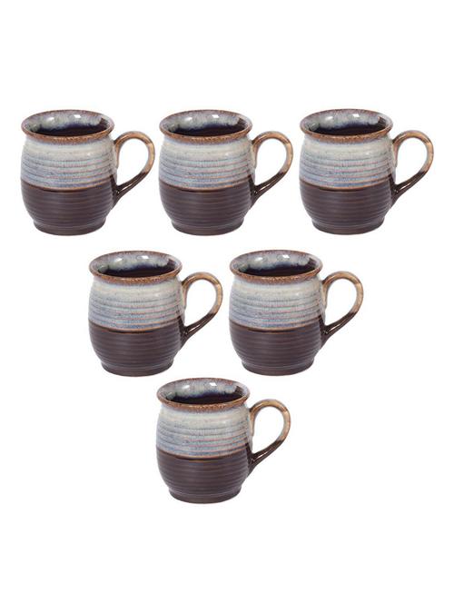 pack of 6 brown ceramic mug - 18376820 - Standard Image - 0
