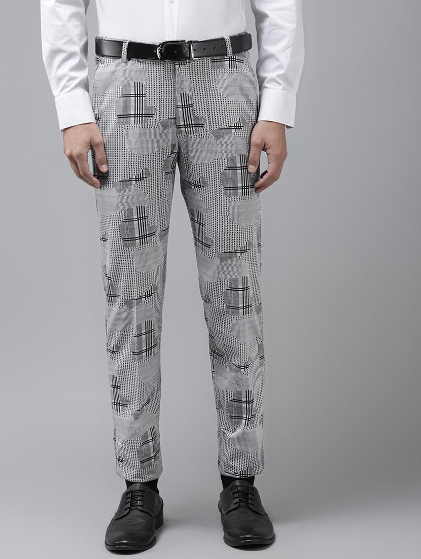 grey printed casual trouser - 18377233 - Zoom Image - 0