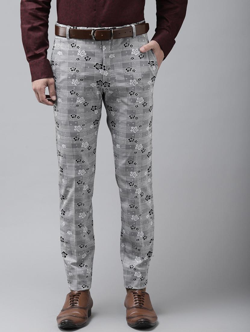 grey printed casual trouser - 18377234 -  Zoom Image - 0