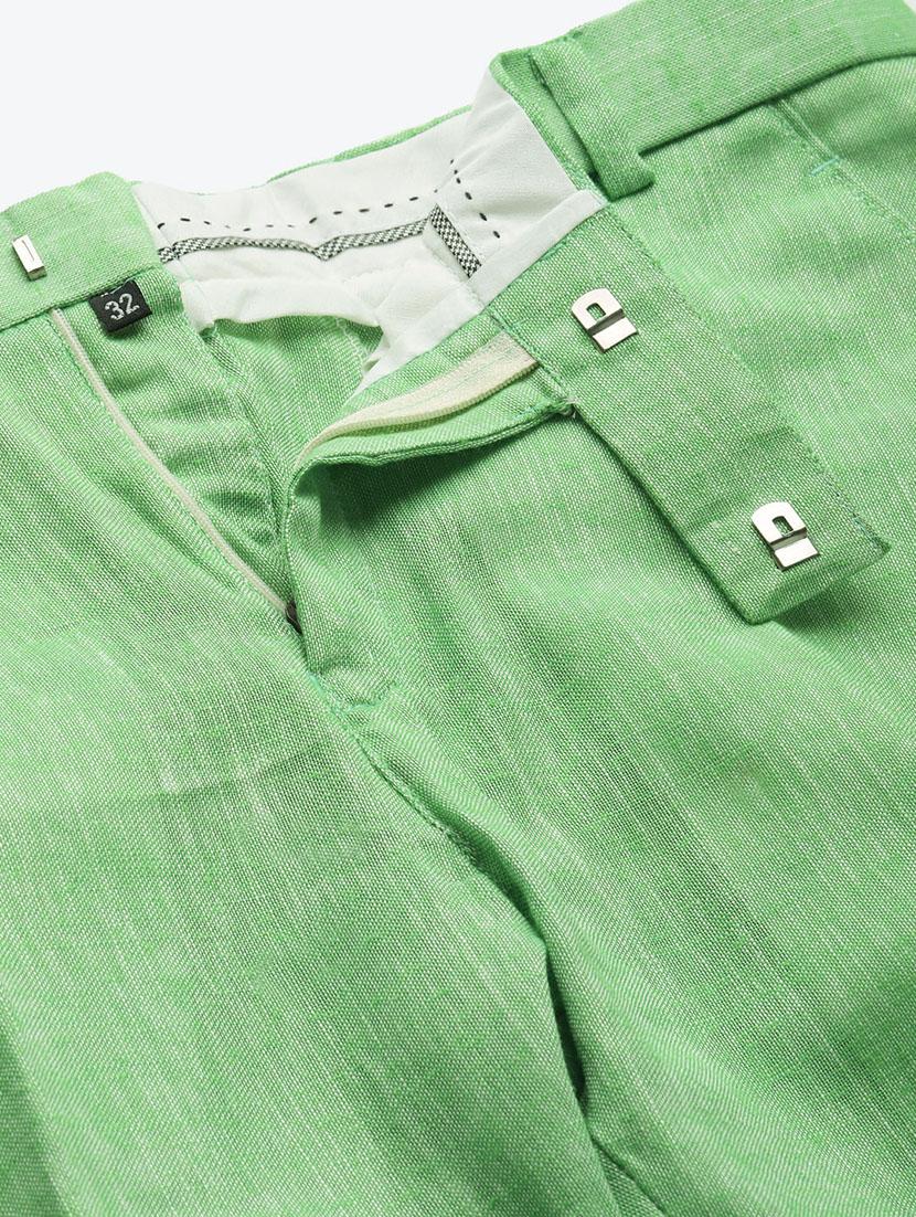 green solid casual trouser - 18377236 - Standard Image - 5