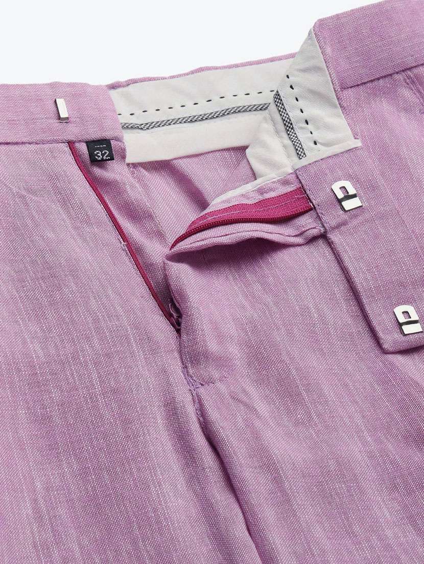 purple solid casual trouser - 18377241 -  Standard Image - 5