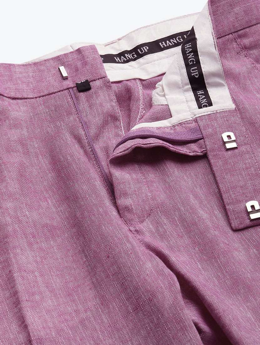 purple solid casual trouser - 18377242 -  Standard Image - 5