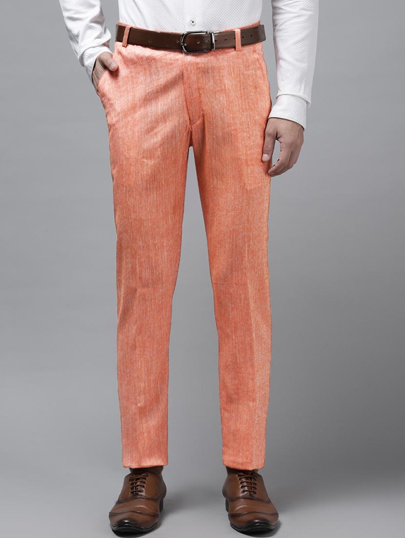 orange solid casual trouser - 18377243 - Zoom Image - 0