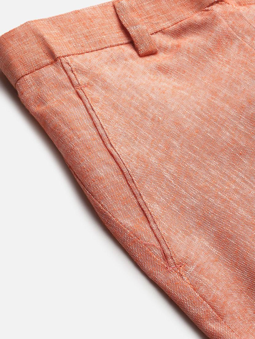 orange solid casual trouser - 18377243 - Standard Image - 5