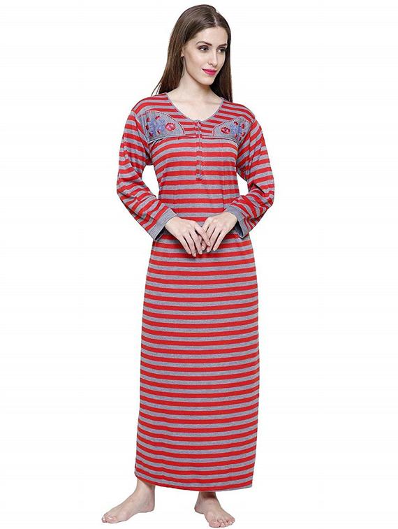 v-neck striped nighty  - 18377348 -  Zoom Image - 0