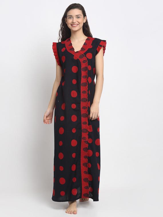 v-neck printed nighty - 18377393 - Zoom Image - 0