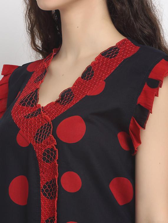 v-neck printed nighty - 18377393 - Standard Image - 3