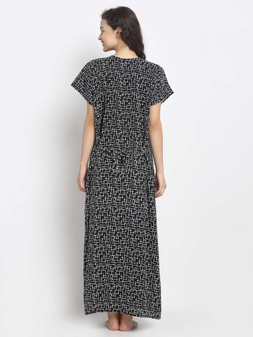 short sleeved printed nighty - 18377722 -  Standard Image - 3