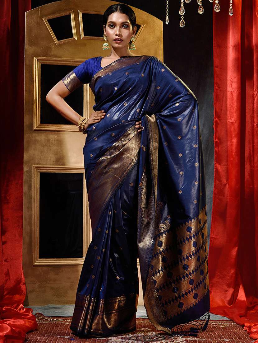 self designed woven saree with blouse