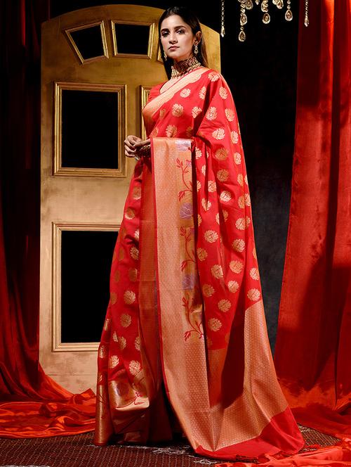 self designed woven saree with blouse - 18378168 - Standard Image - 0