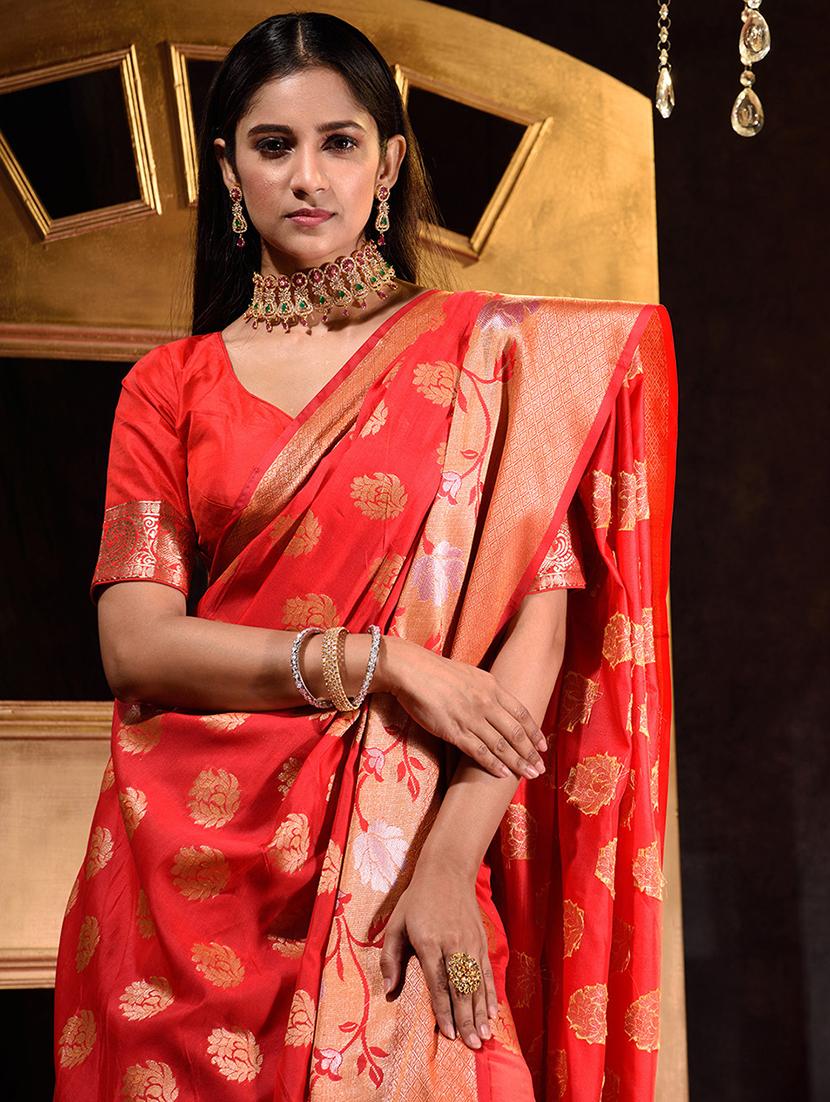 self designed woven saree with blouse - 18378168 - Standard Image - 3