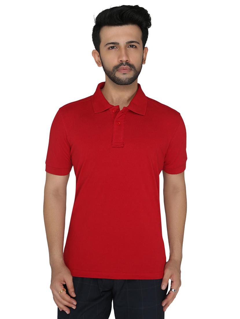 red solid polo t-shirt - 18378392 - Zoom Image - 0