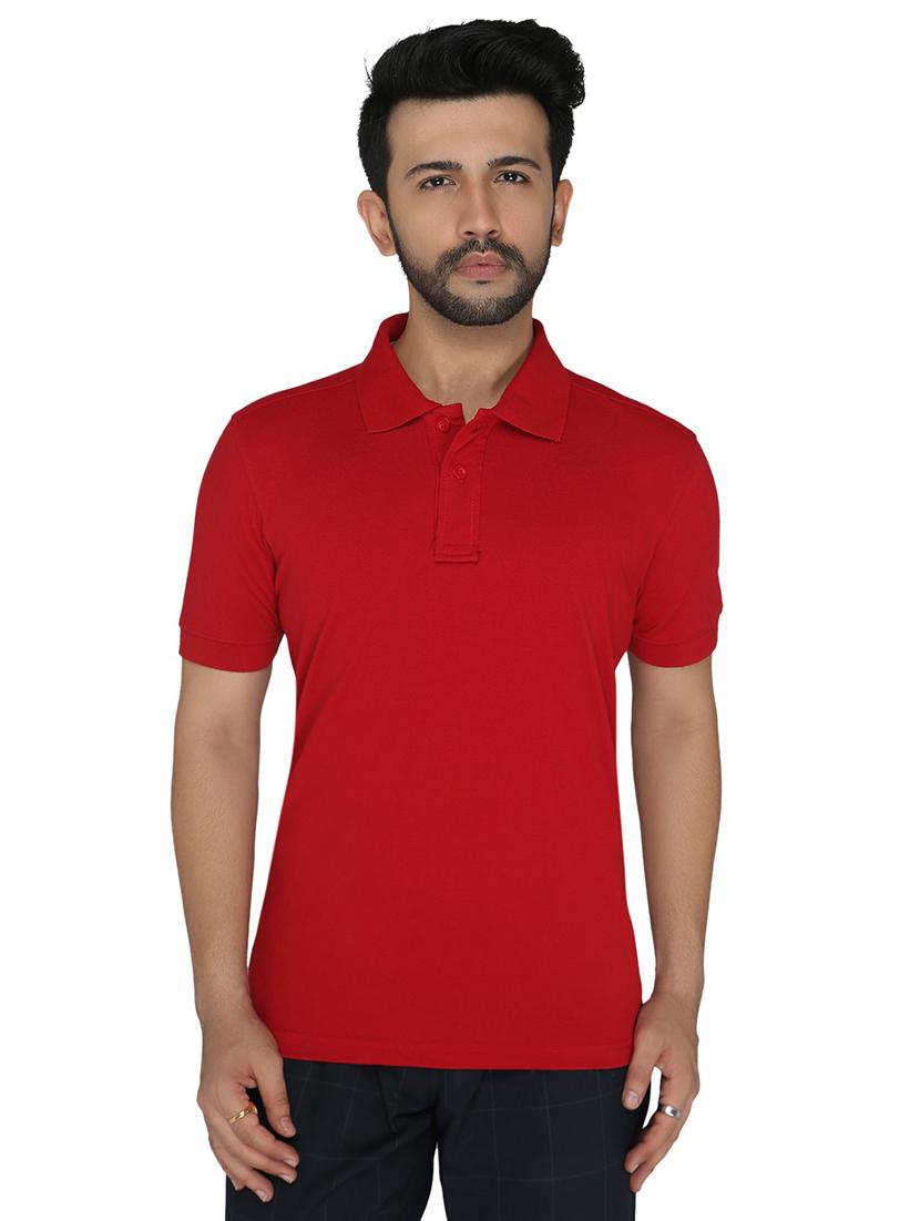 red solid polo t-shirt - 18378394 - Zoom Image - 0