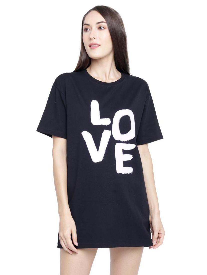 drop shoulder chest-printed regular tee - 18378465 -  Zoom Image - 0