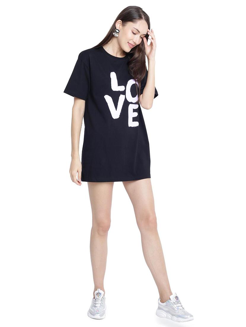 drop shoulder chest-printed regular tee - 18378465 - Standard Image - 3
