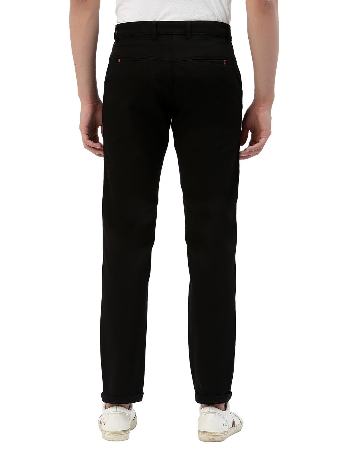 black solid casual trouser - 18378478 - Standard Image - 3