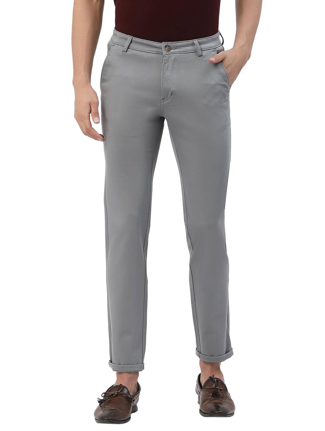 grey solid casual trouser - 18378482 - Zoom Image - 0
