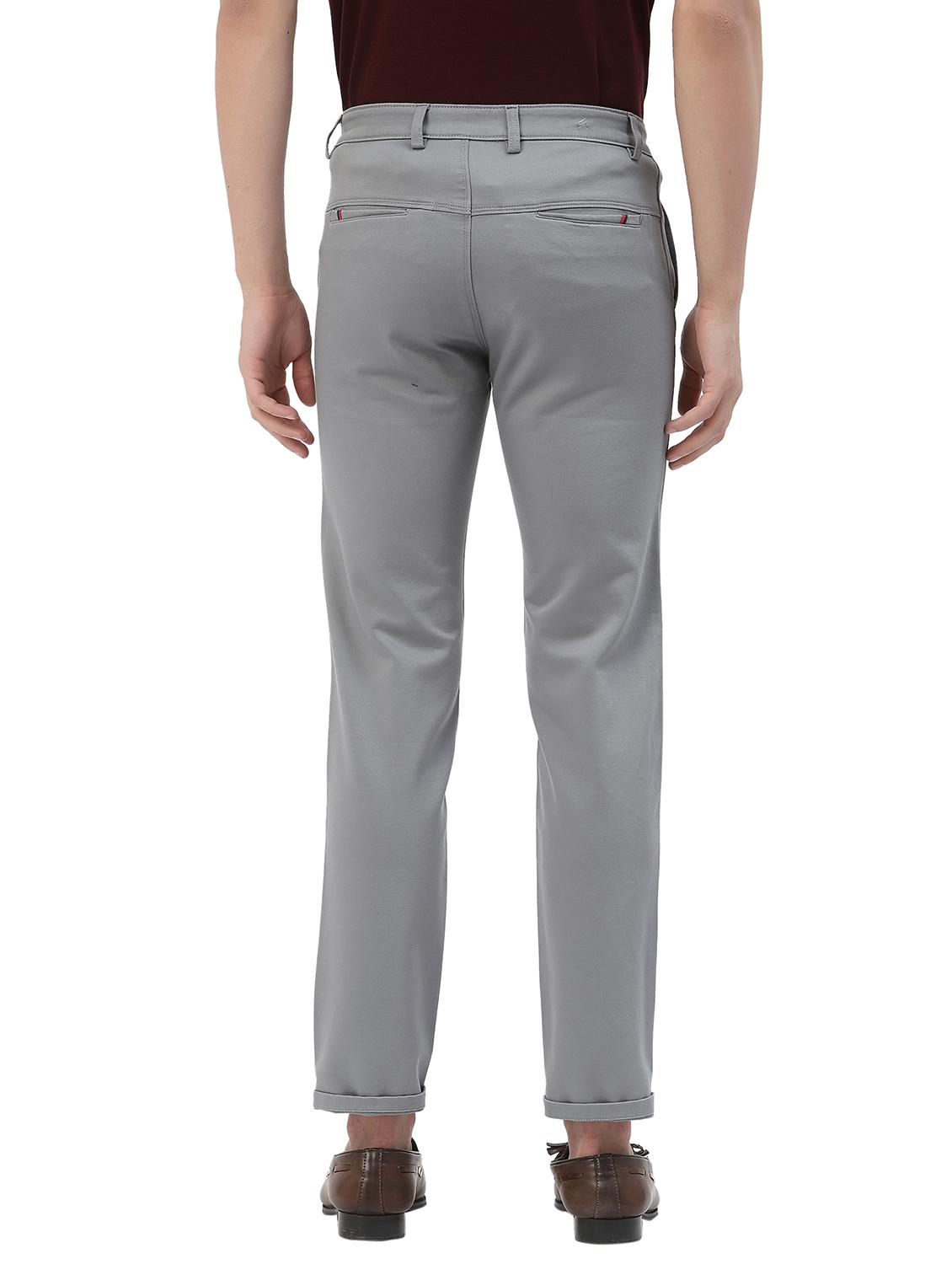 grey solid casual trouser - 18378482 - Standard Image - 3