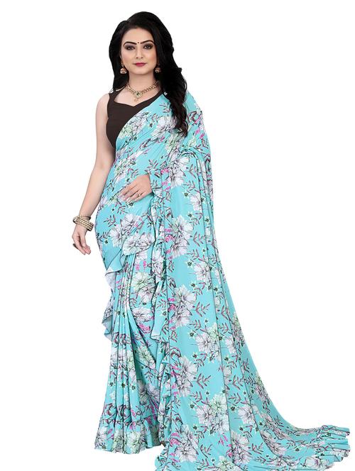 floral printed saree with blouse - 18378622 -  Standard Image - 0