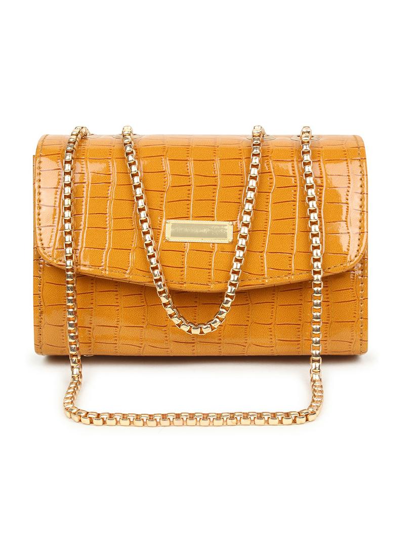 yellow textured regular sling bag - 18378693 - Zoom Image - 0