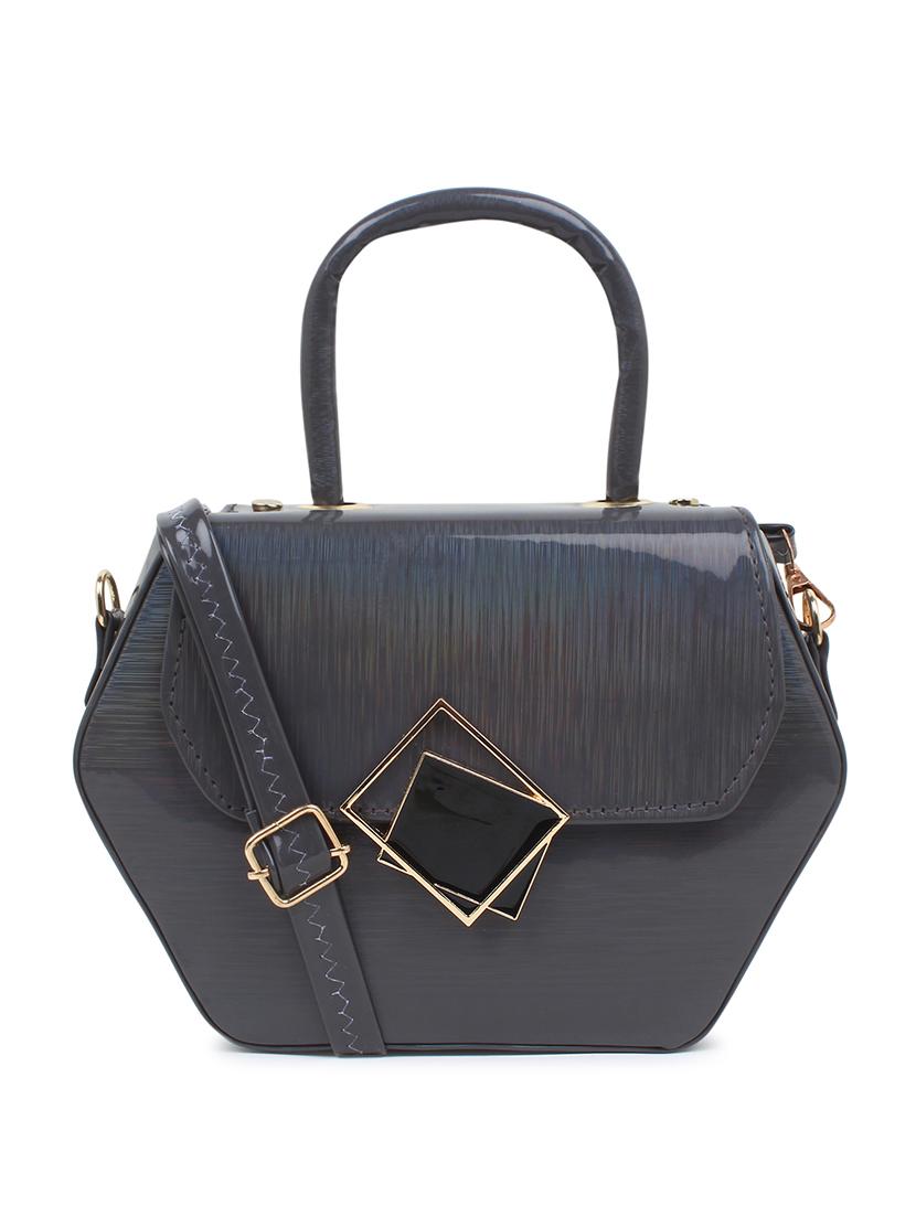 blue solid regular sling bag