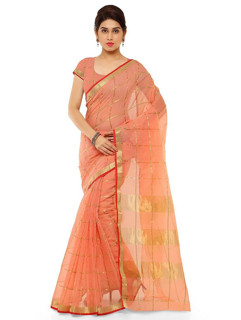 checkered woven saree  with blouse - 18378769 -  Zoom Image - 0