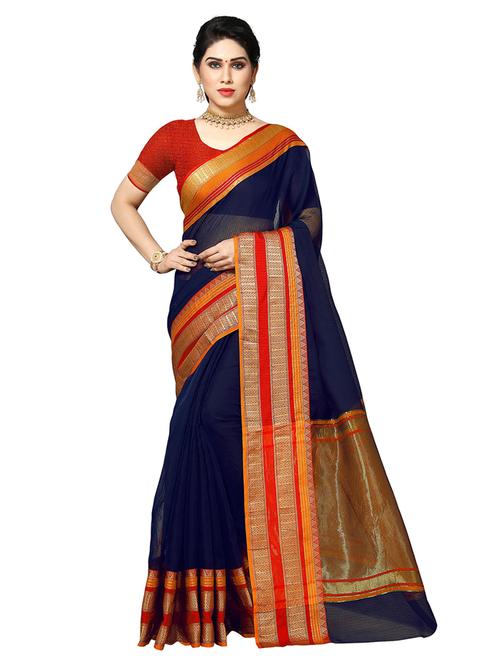 solid bordered saree  - 18378797 -  Standard Image - 0