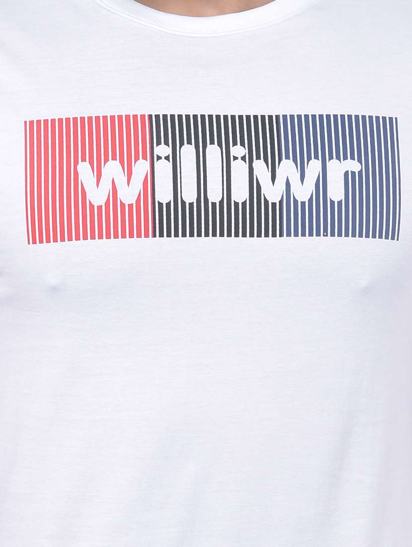 white chest print t-shirt - 18378859 - Standard Image - 3