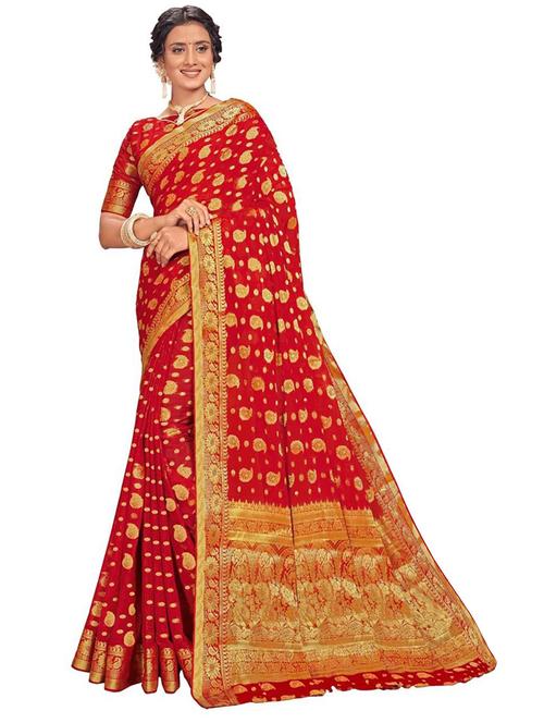 women's banarasi saree with blouse - 18379184 - Standard Image - 0