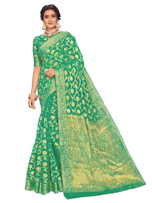 women's banarasi saree with blouse - 18379192 - Standard Image - 0