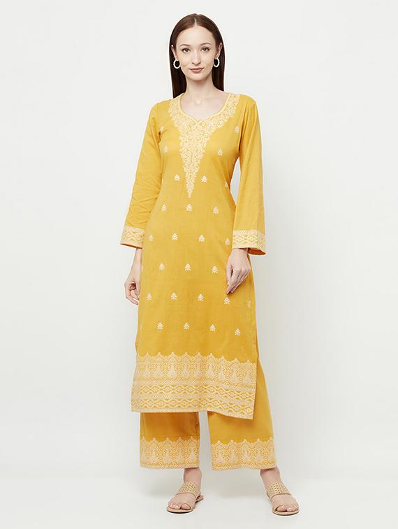 yellow unstitched suit set - 18379685 - Standard Image - 3