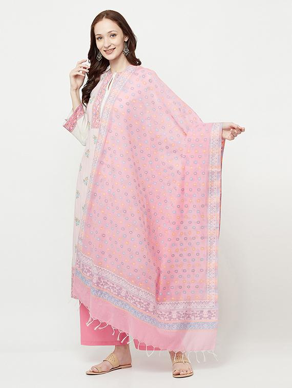 floral print unstitched suit set - 18379688 -  Zoom Image - 0