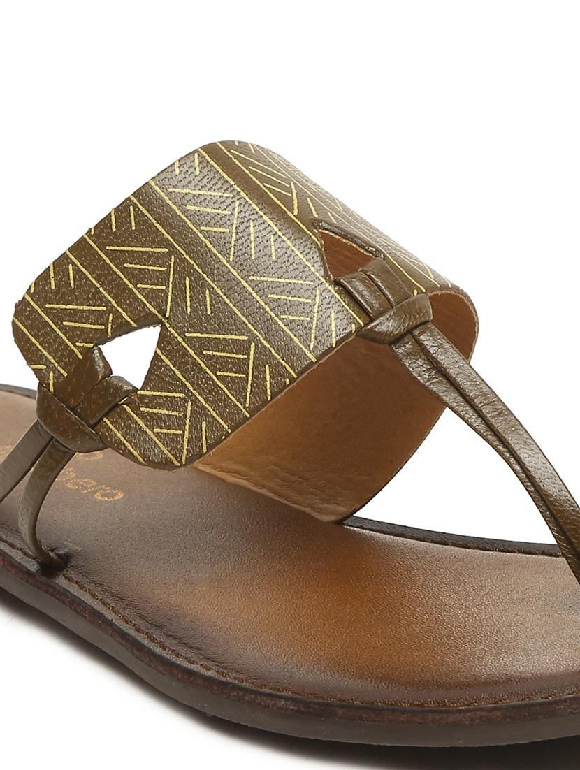 green leather flat forms sandals - 18379732 - Standard Image - 5