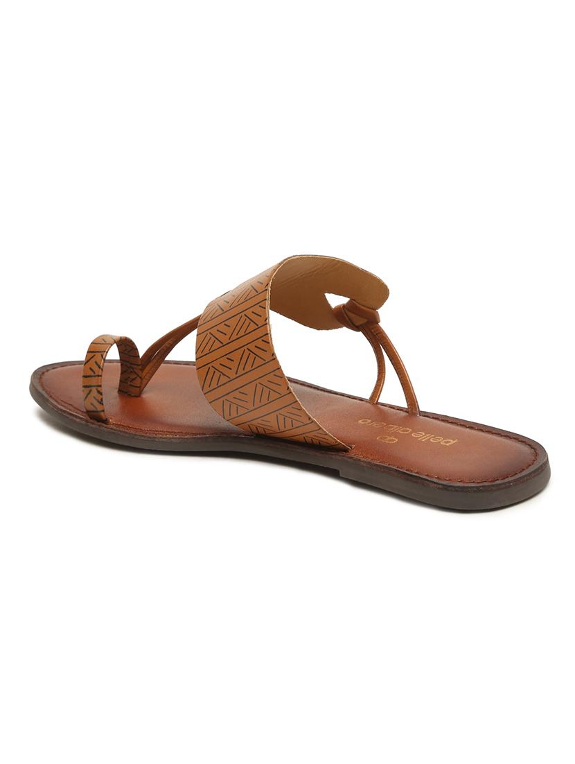 tan leather flat forms sandals - 18379733 - Standard Image - 3