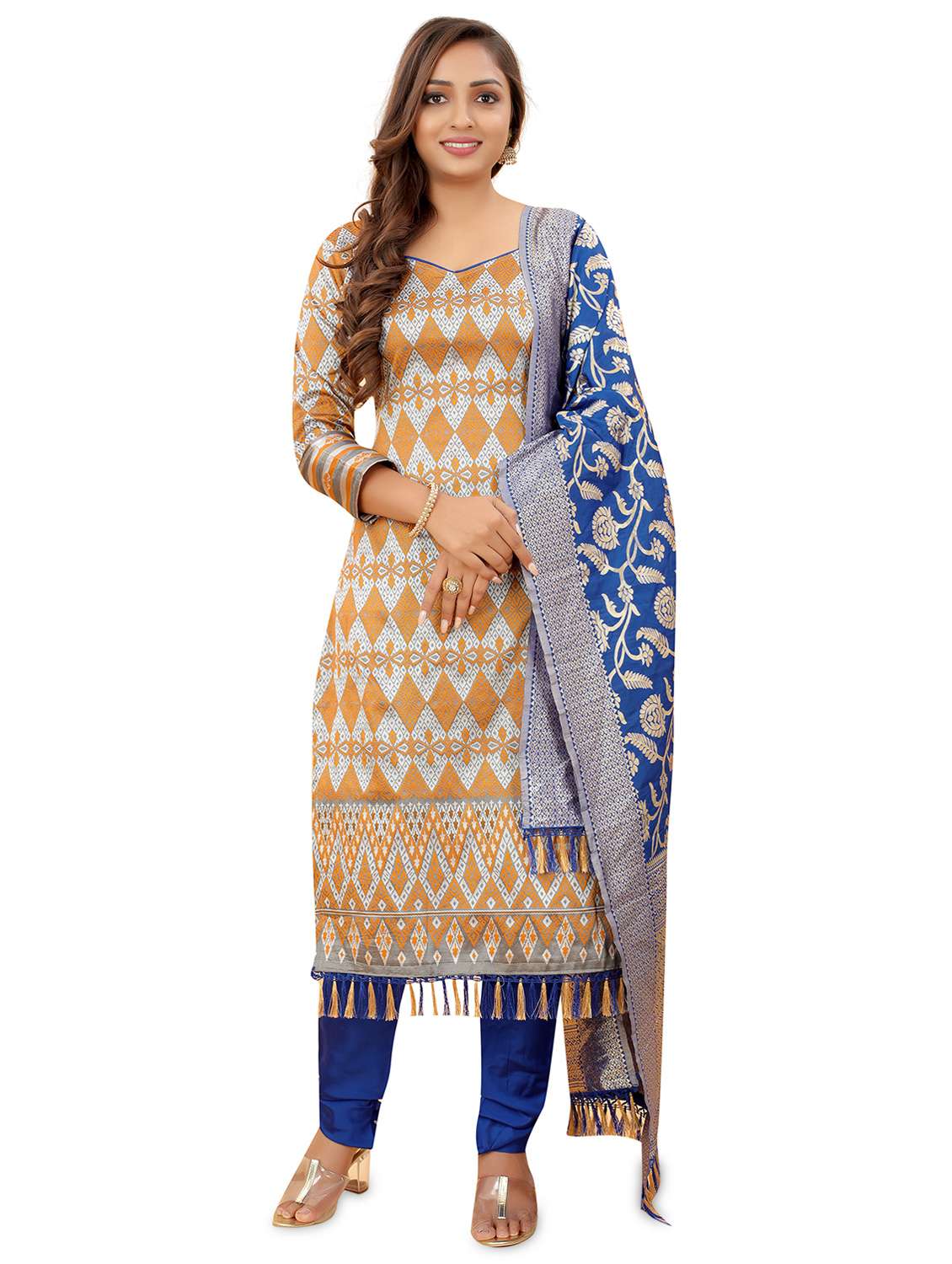 printed unstitched suit set