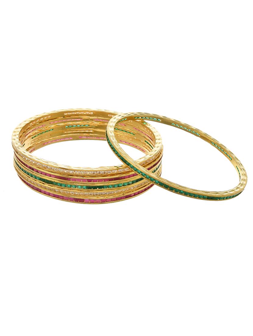 gold plated multicolor ad bangle set - 18380633 - Standard Image - 3