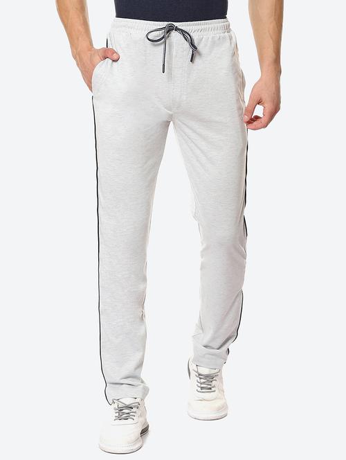 grey solid flat front casual trouser - 18380905 - Standard Image - 0