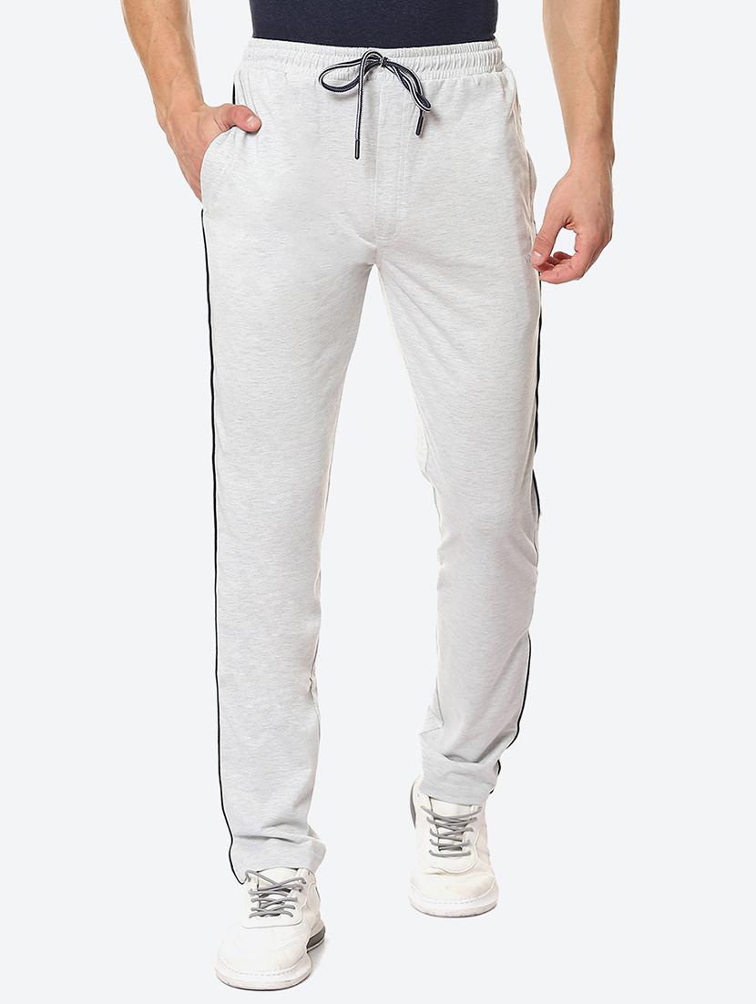 grey solid flat front casual trouser - 18380905 - Zoom Image - 0