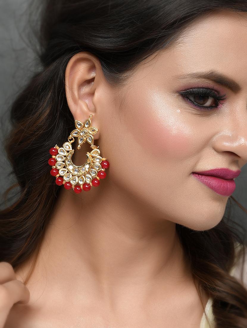 red brass studs earring - 18381355 - Standard Image - 3