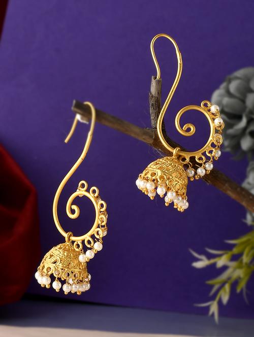 gold brass drop earring - 18381357 - Standard Image - 0