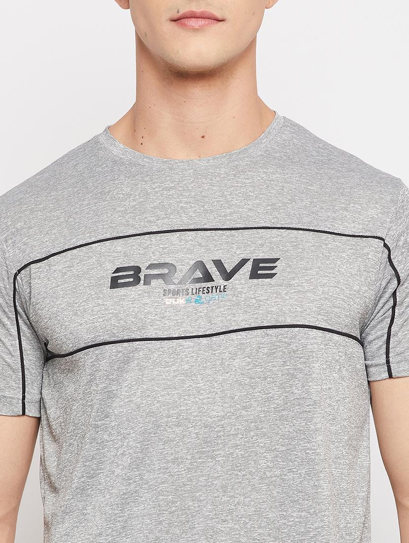 grey chest-printed t-shirt - 18381397 - Standard Image - 5