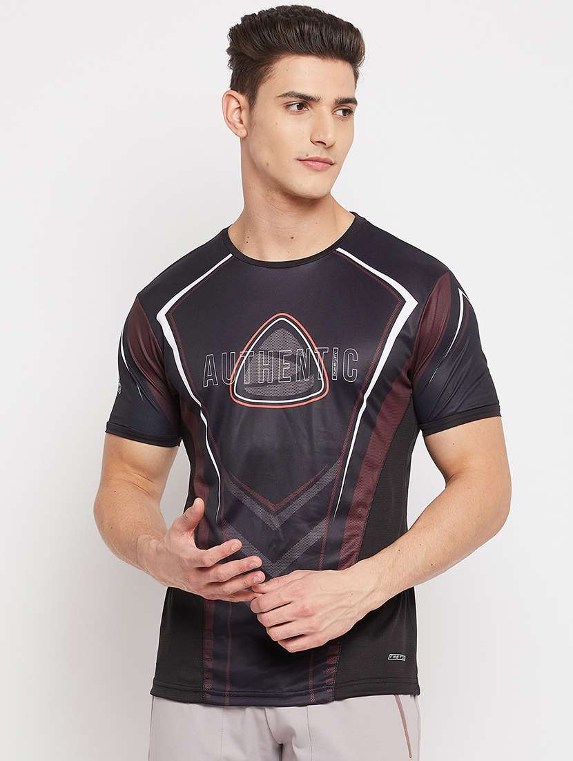 black front-printed t-shirt - 18381399 -  Zoom Image - 0