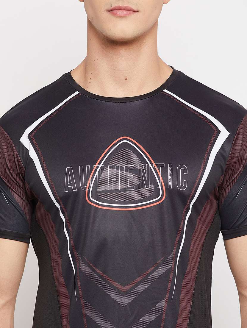 black front-printed t-shirt - 18381399 -  Standard Image - 5