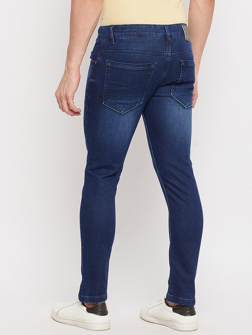 navy-blue distressed denim jean - 18381411 - Standard Image - 3