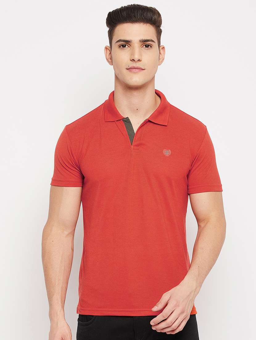 men solids polo neck t-shirts - 18381426 - Zoom Image - 0