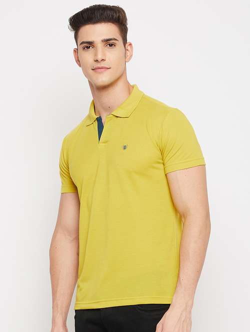 yellow solid polo t-shirt - 18381428 - Standard Image - 0