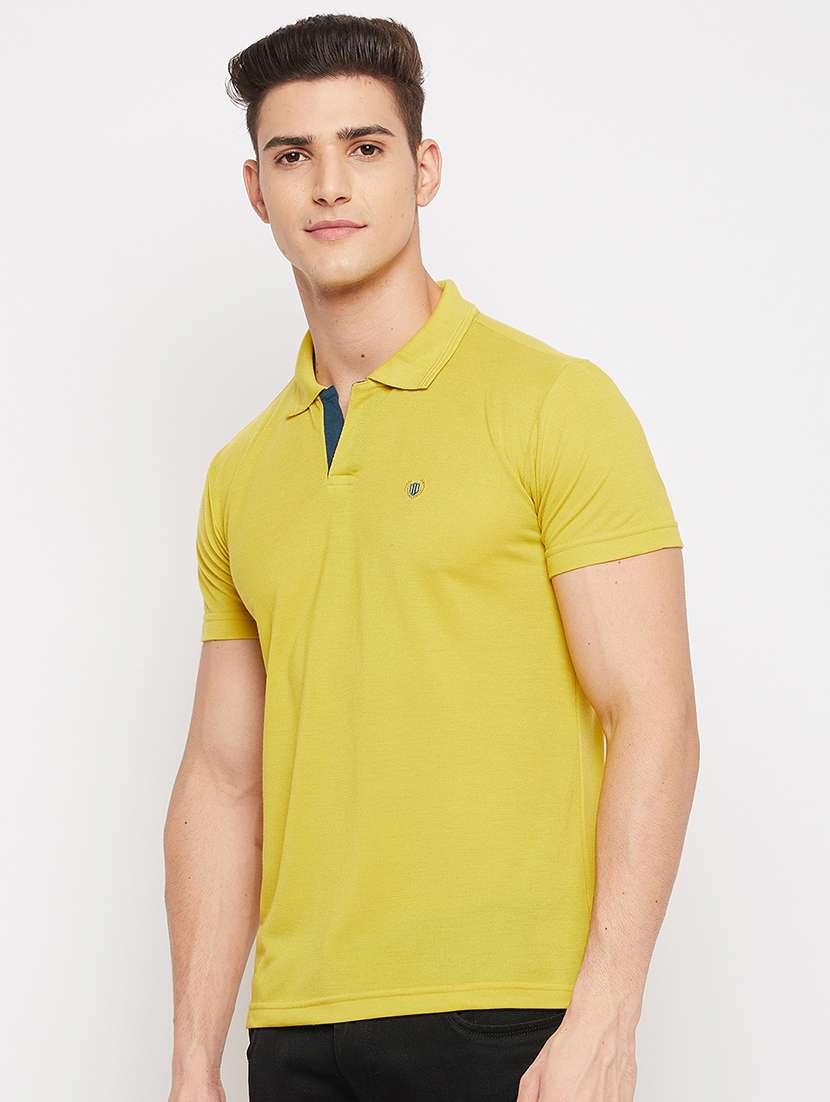 yellow solid polo t-shirt - 18381428 - Zoom Image - 0