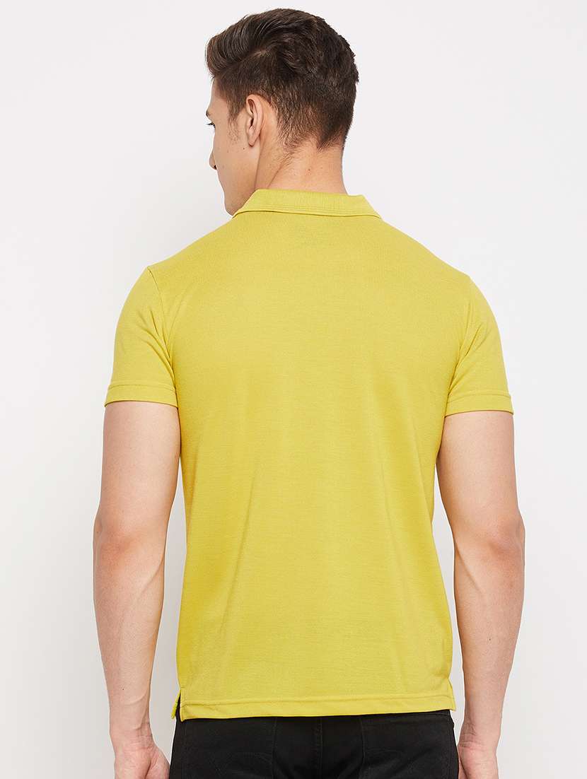 yellow solid polo t-shirt - 18381428 - Standard Image - 3