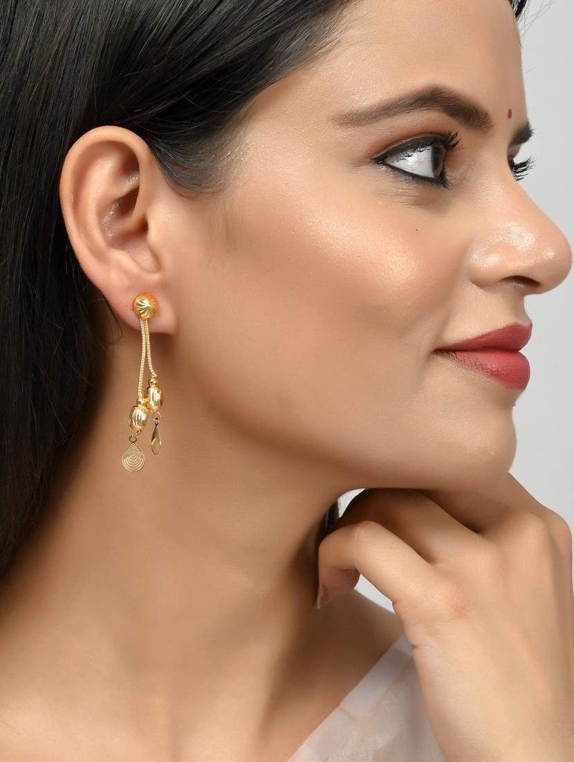 gold brass hoop earring - 18381717 - Standard Image - 3